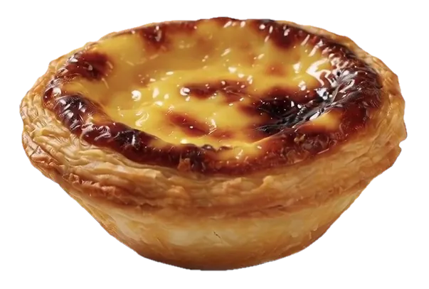 Pastel de nata com a superfície caramelizada